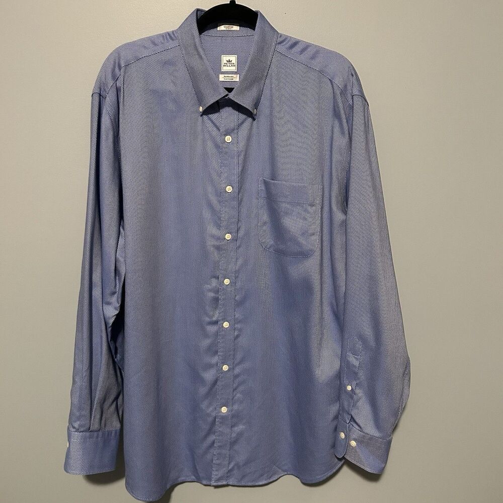 Peter Millar Mens Button Down Dress Shirt Size XL Blue Collared Long Sleeve